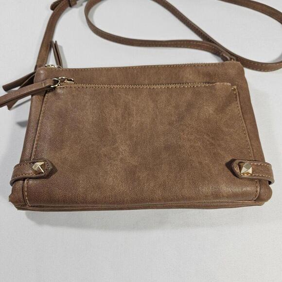 Antique Kraft Front Zipper Cross Body Purse Bag - Picture 2 of 12